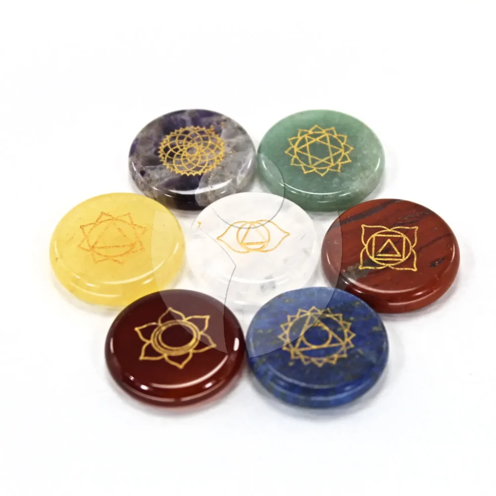 piedras planas grabadas 7 chakras